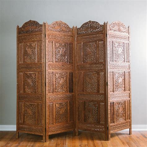 Vintage And Mid Century Furniture By Indigo Trade 4 Panel Room Divider Divider Screen Screened