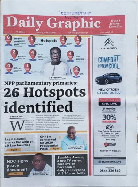 Todays Newspaper Frontpages Thursday June 18 2020 Bbc Ghana Reports