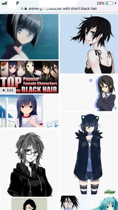 Anime Girl Character With Short Black Hair Yuri Manga