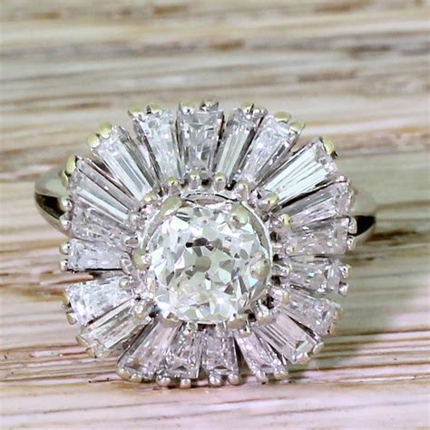 late 20th century old cut and tapered baguette cut diamond ballerina ring at 1stdibs