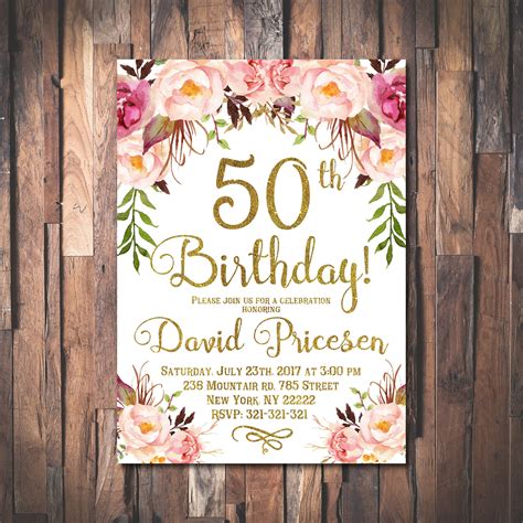 30 Invitations For 50th Birthday  Free Invitation Template