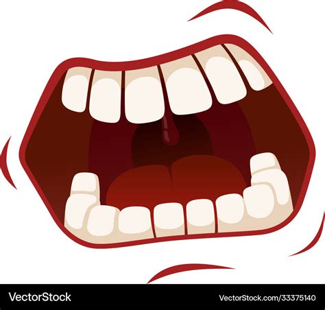 Screaming Mouth Crazy Or Angry Human Emotion Vector Image