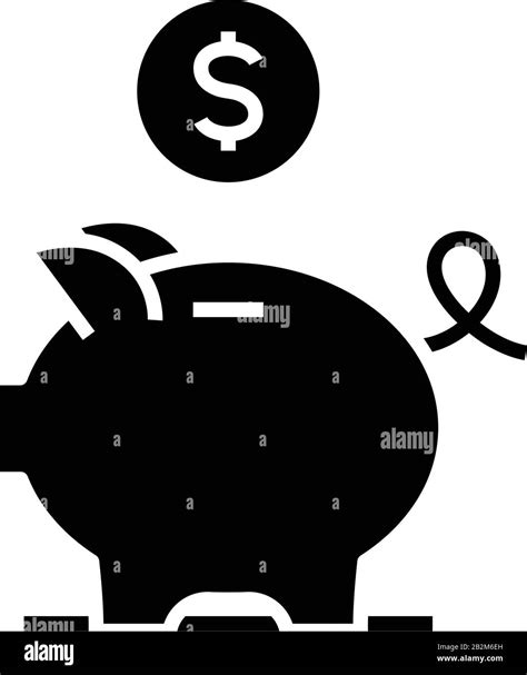 Money Savings Black Icon Concept Illustration Vector Flat Symbol