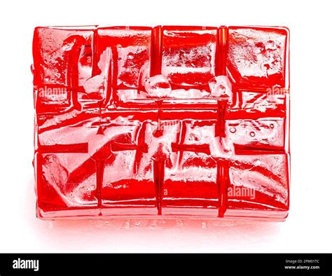 Red Jelly Cubes On A White Background Stock Photo Alamy