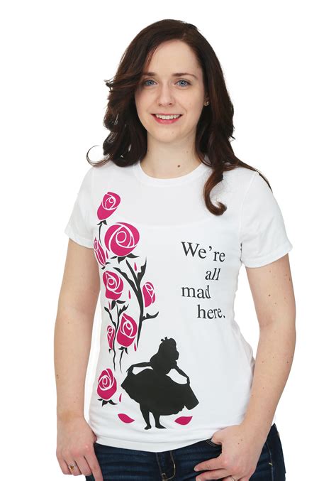 Alice In Wonderland All Mad Here Womens T Shirt