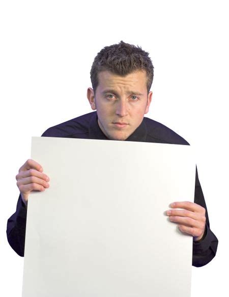 Bored Business Man Holding A Piece Of Paper Nice For Writing Or Placing An Image Freestock Photos