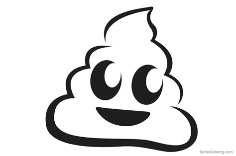 Smile Poop Emoji Coloring Pages Free Printable Coloring Pages