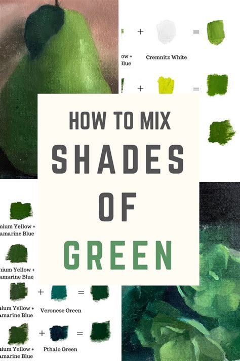 An Image Of Some Green Paint With The Words How To Mix Shades Of Green