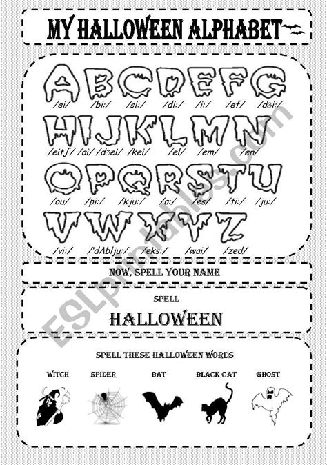 My Halloween Alphabet Esl Worksheet By Eowen