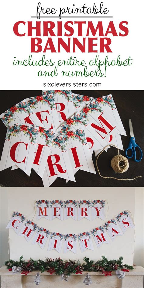 6 Free Printable Christmas Signs Merry Christmas Banner Printable