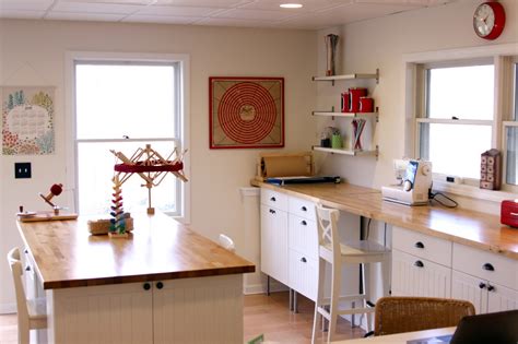 A craft table like this one would be perfect for the kids. Home Office Craft Room Design Ideas - HomesFeed