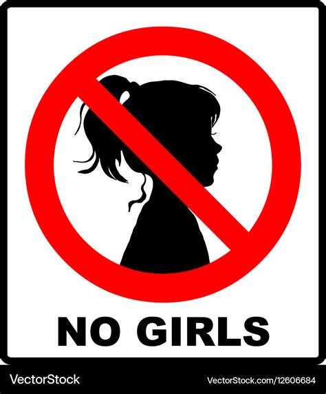 No Girls Allowed With Female Symbol Royalty Free Vector