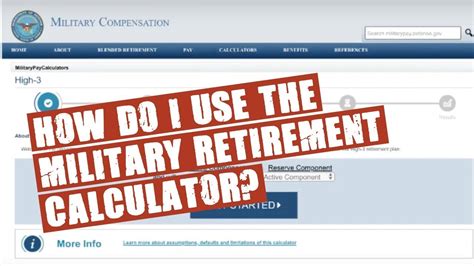 How Do I Use The Military Retirement Calculator Youtube