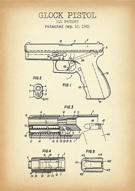 Glock Pistol Patent Vintage Digital Art By Dennson Creative Fine Art
