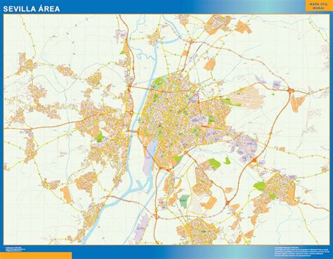 Mapa Carreteras Sevilla Area Plastificado Gigante Mapas Para Chile De