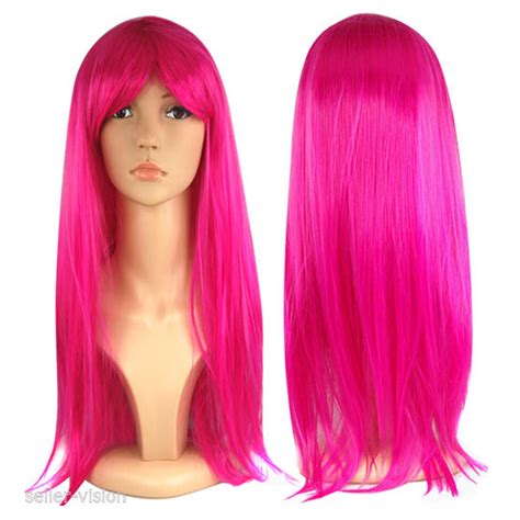 womens ladies long 19 straight wig fancy dress cosplay wigs pop party costume ebay