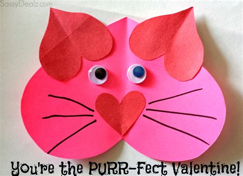 Valentine Heart Cat Craft For Kids Youre The Purr Fect Valentine