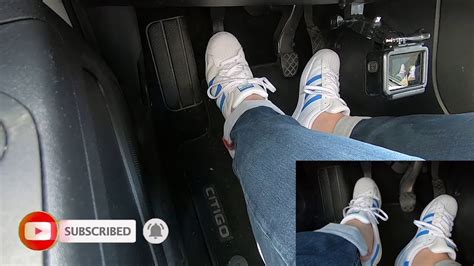 Pedal Pumping 107 Driving Vw Up With Adidas Superstar Shoe Barefoot