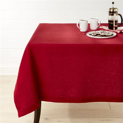Helena Red Linen 60x90 Tablecloth Christmas Table Cloth Table