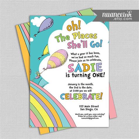 Each post we'll donate 1 book to classroom libraries via first book! Oh The Places You'll Go Invitations Printed or by ...