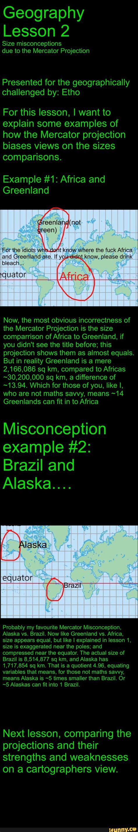 Geography Lesson 2 Size Misconceptions Presented For The Geographically