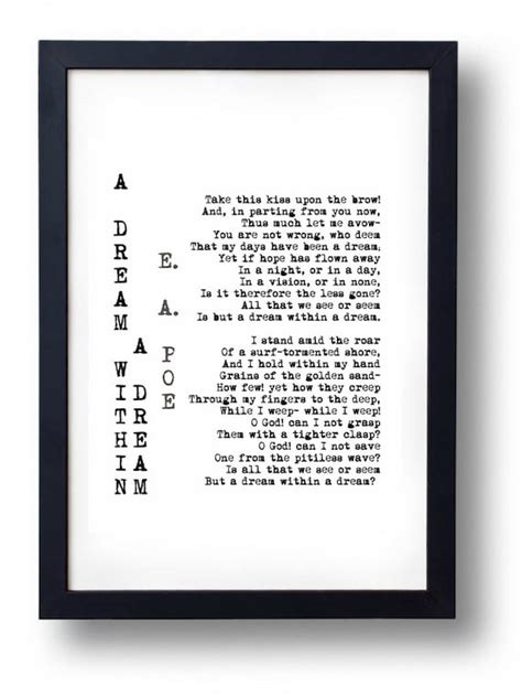 Items Similar To A Dream Within A Dream Edgar Allan Poe Poem Print On Etsy