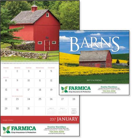 Barns Wall Calendar With Logo