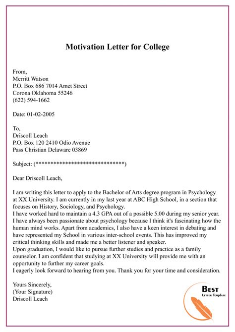 Here you can see an example of the motivation letter, written by a student enrolling in the master of sciences programme in the field of logistics at one of dutch academic universities. How to write a Motivation Letter for University - PDF & WORD