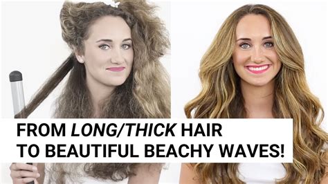 How To Beachy Waves From Long Thick Hair Beachwaver S125 Youtube