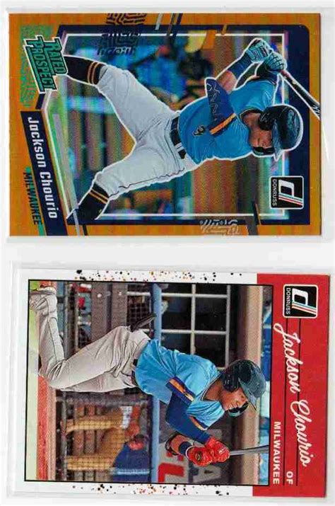 Sportlots Auctions 2023 Donruss Jackson Chourio RC W Orange Foil