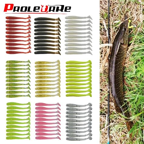 Proleurre Jig Wobblers Worm Soft Bait 50mm 0 8g Fishing Lures