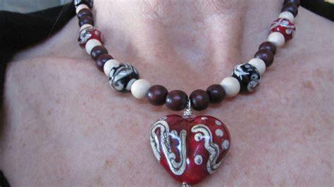 Bohemian Heart Necklace By Bohoglassbeaddesigns On Etsy Unique