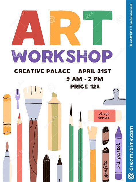 Art Workshop Ad Poster Design Creative Class School Flyer Promotion