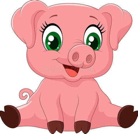 Cartoon Adorable Baby Pig Stock Vector Image Of Piglet 56088595