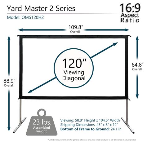 Elite Screens Yard Master 2 120 Inch Outdoor Projector Screen With Stand 169 8k 4k Ultra Hd