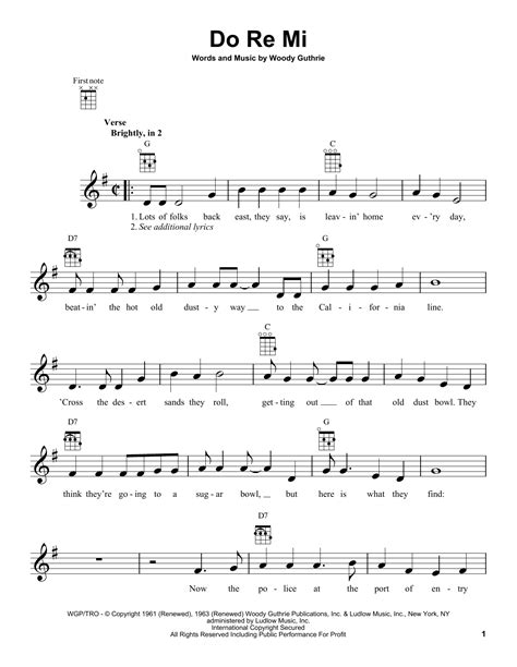 Solmization (or solfège) is a system of notation whereby the blackbear channels his frustration with the failing relationship during this song. Do Re Mi by Woody Guthrie - Ukulele - Guitar Instructor