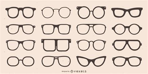 glasses silhouette collection vector download