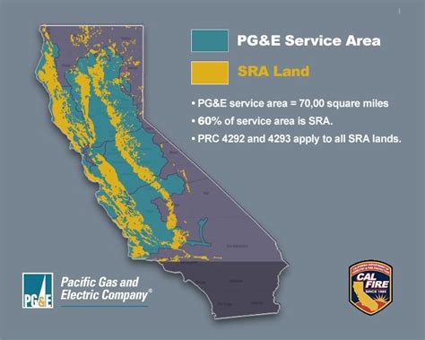 A Map Showing The Location Of Pc E Service Area In California With Information About It