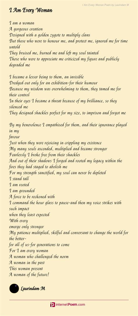 I Am Every Woman Poem By Laurindam M