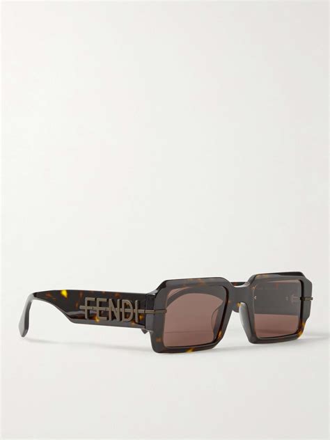 Tortoiseshell Square Frame Tortoiseshell Acetate Sunglasses Fendi Mr Porter