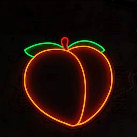 Multi Colored Peach Emoji Light Up Wall Art For Sale By Custom Neon