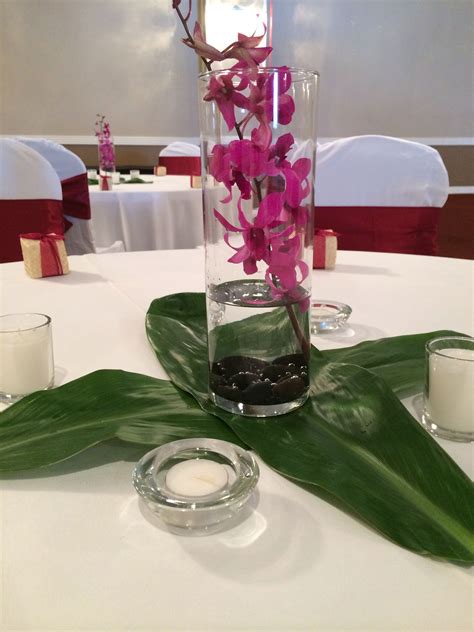 Orchid Wedding Centerpiece Orchid Wedding Wedding Centerpieces Orchids Glass Vase Table