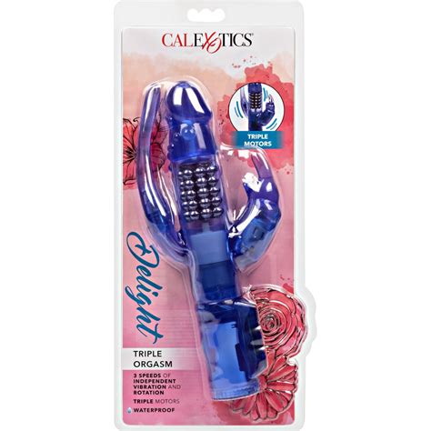 Calexotics Delight Triple Orgasm Rabbit Vibrator 10 Indigo Blue