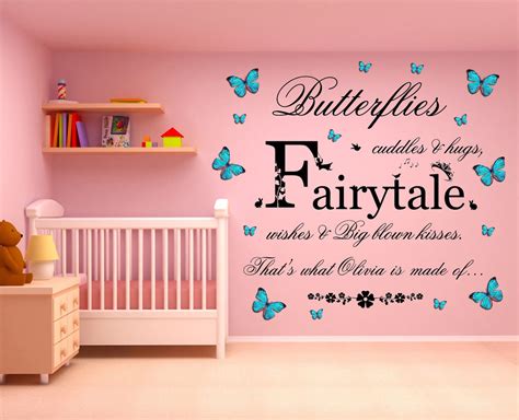 Personalised Name Butterflies Cuddles Wall Art Decal Sticker Etsy