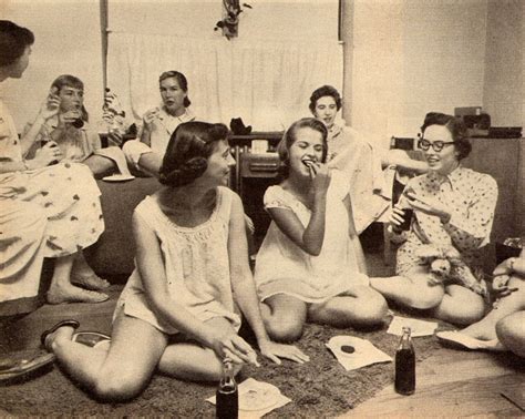 1955 College Girls Vintage Life Pajama Party Old Photos