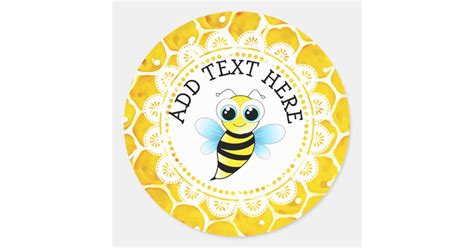 Personalized Cute Honeybee Honeycomb Stickers Zazzle