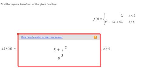 solved find the laplace transform of the given function