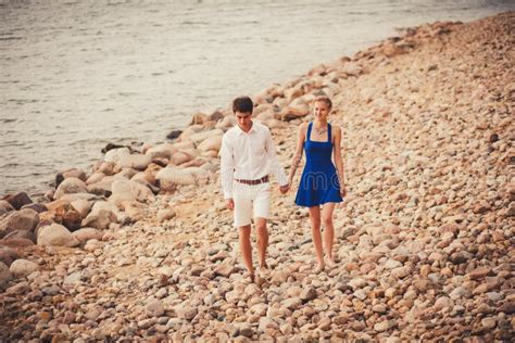 Young Couple In Love Outdoor Stock Photo Image Of Beautiful Beach