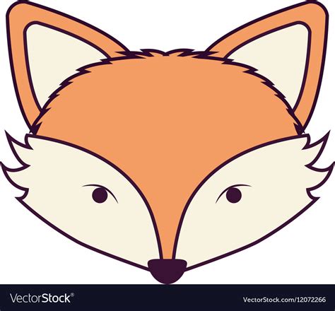 Silhouette Light Brown Color Fox Face Royalty Free Vector