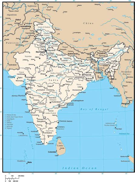 India Map With Administrative Areas And Capitals In Adobe Illustrator